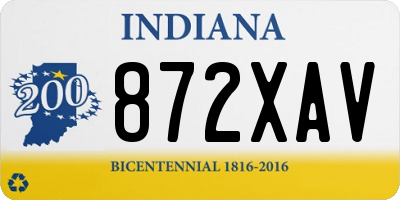 IN license plate 872XAV