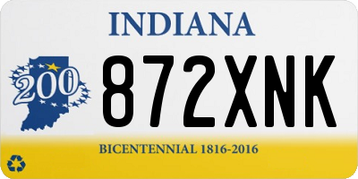 IN license plate 872XNK