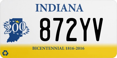 IN license plate 872YV