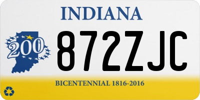 IN license plate 872ZJC
