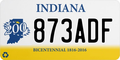IN license plate 873ADF