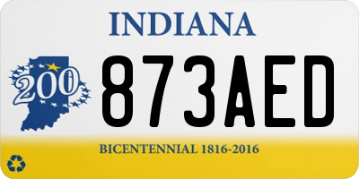 IN license plate 873AED