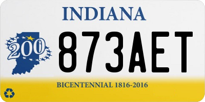 IN license plate 873AET