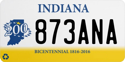 IN license plate 873ANA