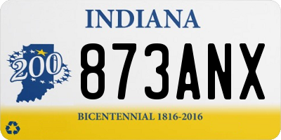 IN license plate 873ANX