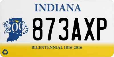 IN license plate 873AXP