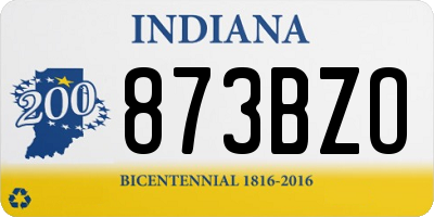 IN license plate 873BZO
