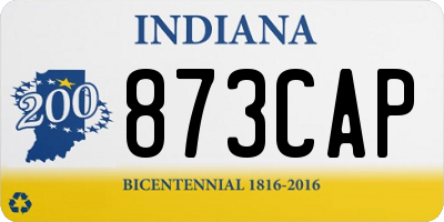 IN license plate 873CAP