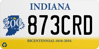 IN license plate 873CRD