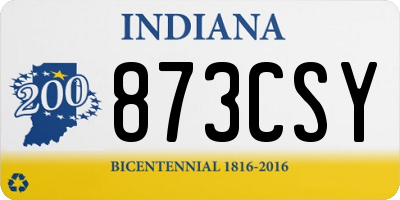 IN license plate 873CSY
