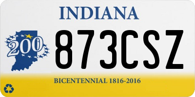 IN license plate 873CSZ