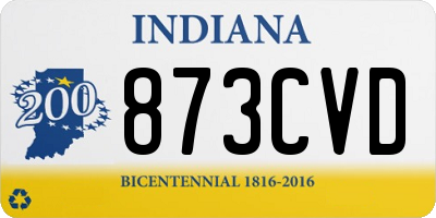 IN license plate 873CVD
