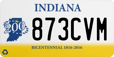 IN license plate 873CVM