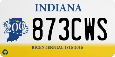 IN license plate 873CWS