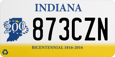 IN license plate 873CZN
