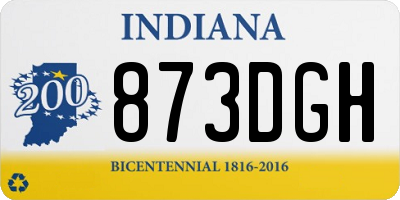 IN license plate 873DGH