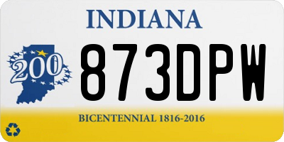 IN license plate 873DPW