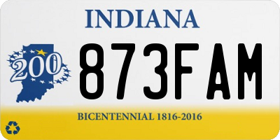 IN license plate 873FAM