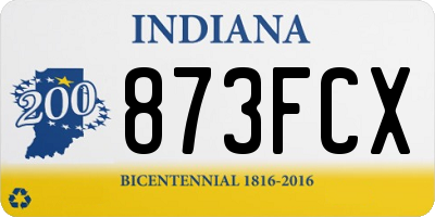 IN license plate 873FCX