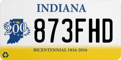 IN license plate 873FHD