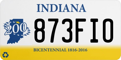 IN license plate 873FIO
