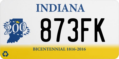 IN license plate 873FK