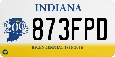 IN license plate 873FPD
