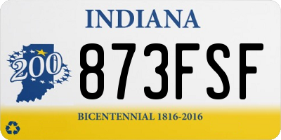 IN license plate 873FSF