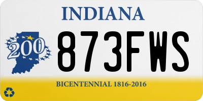 IN license plate 873FWS