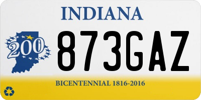 IN license plate 873GAZ