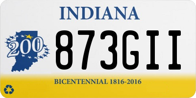 IN license plate 873GII