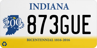 IN license plate 873GUE