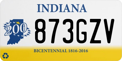 IN license plate 873GZV