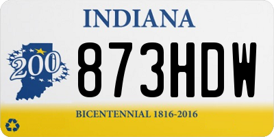 IN license plate 873HDW