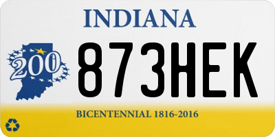 IN license plate 873HEK