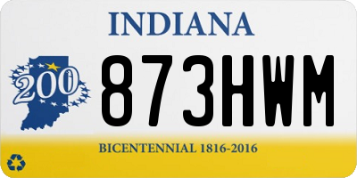 IN license plate 873HWM