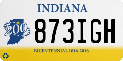IN license plate 873IGH