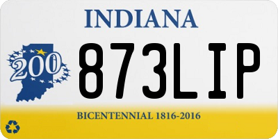 IN license plate 873LIP
