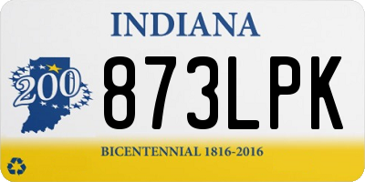IN license plate 873LPK