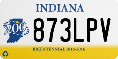 IN license plate 873LPV