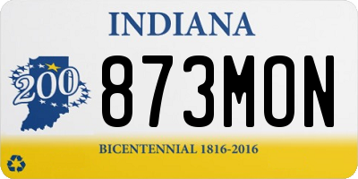IN license plate 873MON