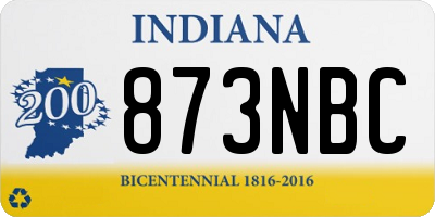 IN license plate 873NBC