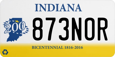 IN license plate 873NOR