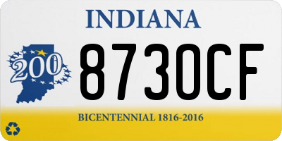 IN license plate 873OCF