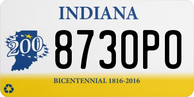 IN license plate 873OPO