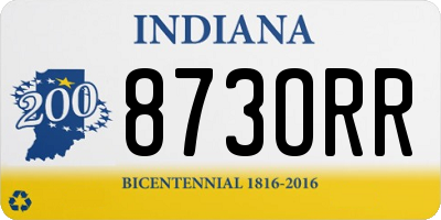 IN license plate 873ORR