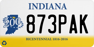 IN license plate 873PAK