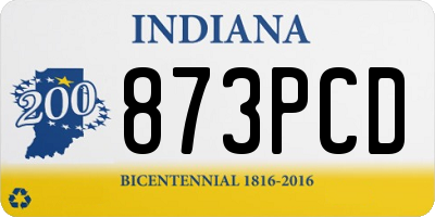 IN license plate 873PCD