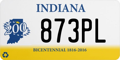 IN license plate 873PL
