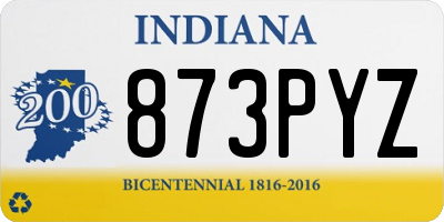 IN license plate 873PYZ